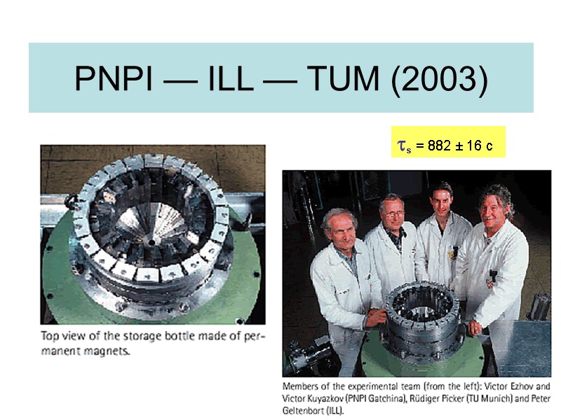 PNPI — ILL — TUM (2003) s = 882 ± 16 c